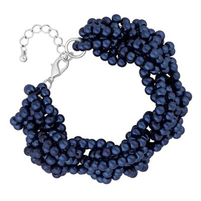 Designer navy blue beaded twist bracelet